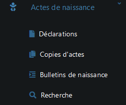 Menus naissance