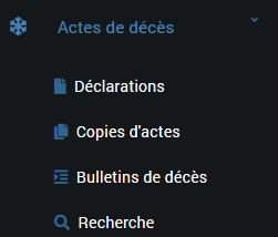 Menus décès