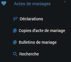 Menus mariage